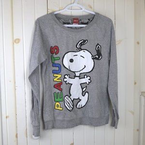 Peanuts Grey Graphic Long Sleeve Crew Neck Tee
